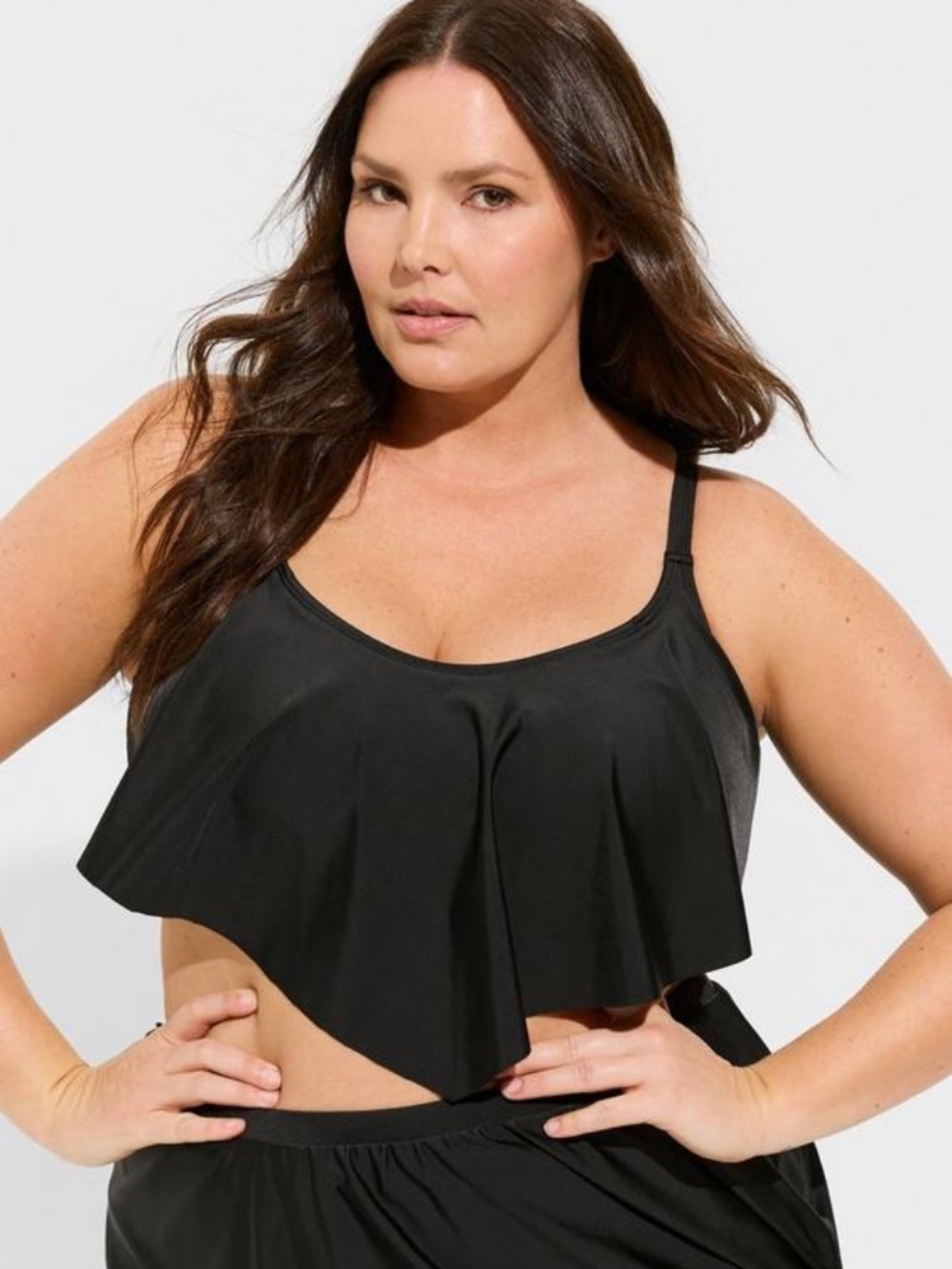 Like New Torrid Black Flounce Bikini Top Size 3